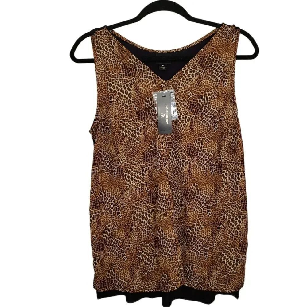 Worthington Alfie Animal Print Sleeveless Tank